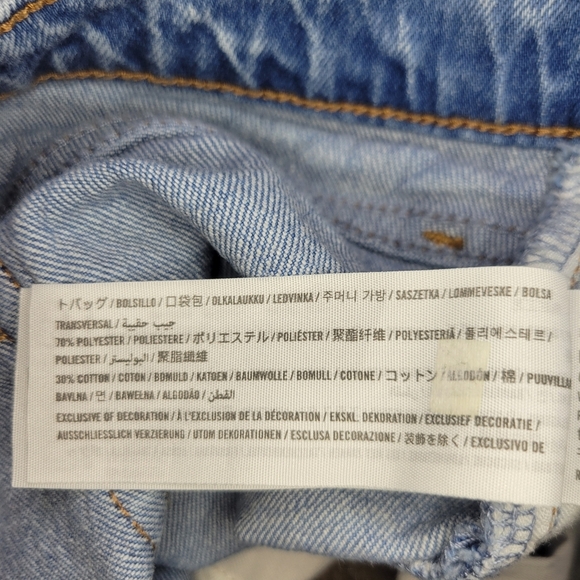 A&F Curve Love The Mom Short High Rise Lightwash Denim Jean Short Women 36 / 22 - Picture 7 of 7